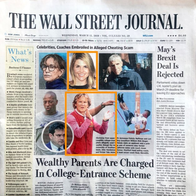The Wall Street Journal Cover Photo by D. Long/Globe Photos