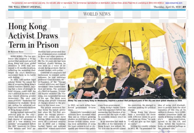 USED_Wall Street Journal_printed_20190425 issue_Photo_Liau Chung Ren_For ZUMA_